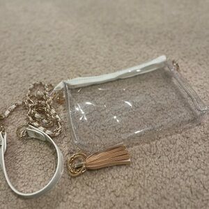 Clear & White Chain Crossbody Bag!